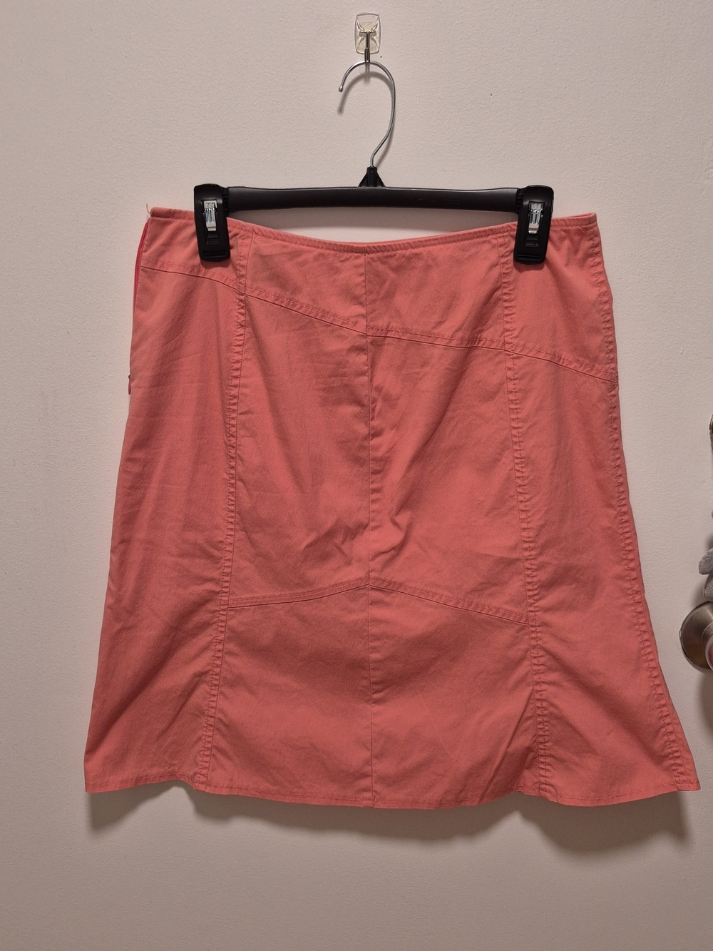 New York & Company Coral-Pink A-Line Panel Skirt